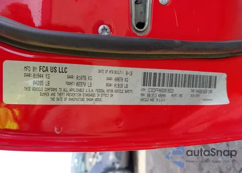 2016 Dodge Dart Sxt Sport z USA, uszkodzony, nr VIN 1C3CDFFA0GD819523